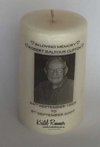 Bereavement Anniversary Gift Candle - Elderly Man